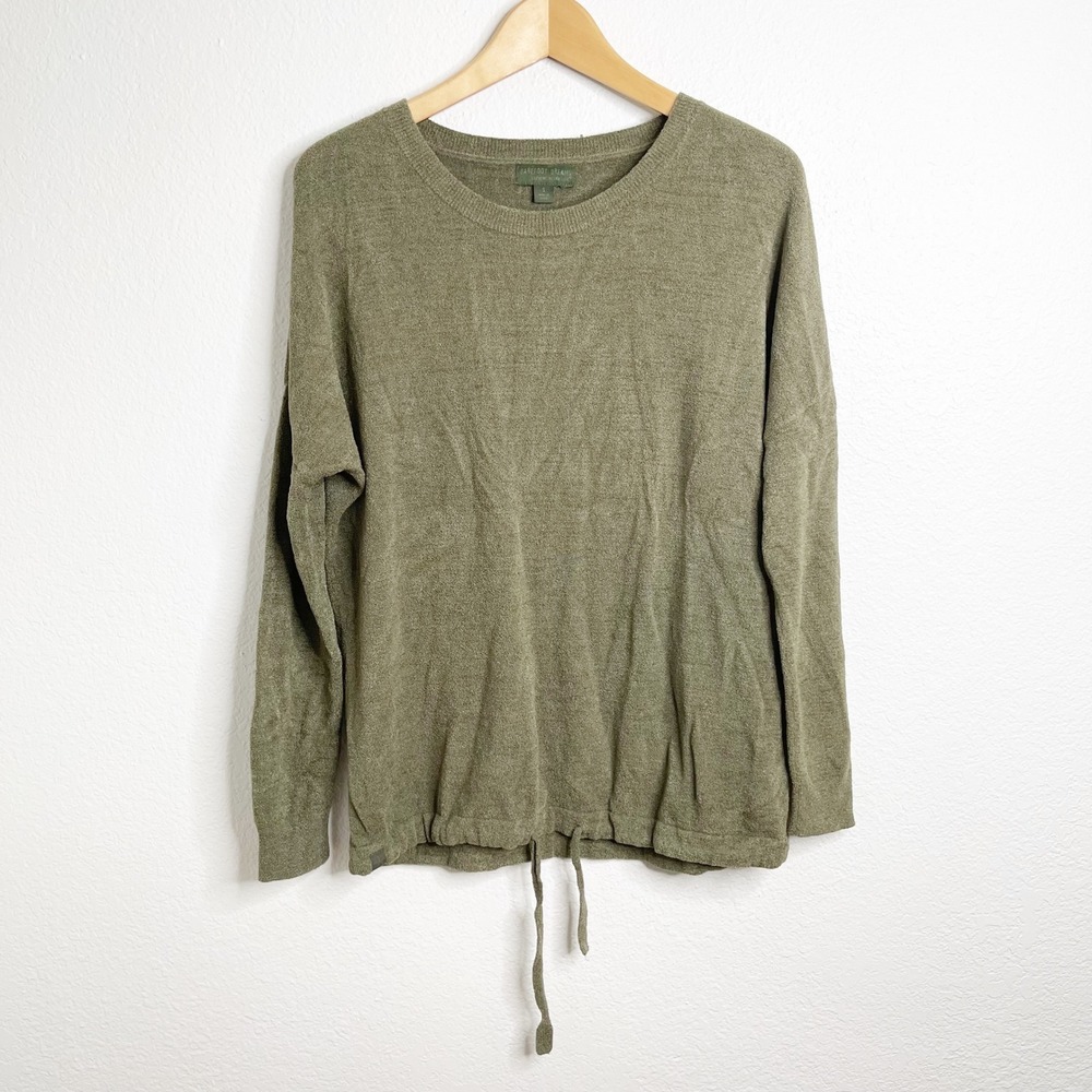 Barefoot Dreams CozyChic Ultra Lite Olive Green Drawstring Sweater Small